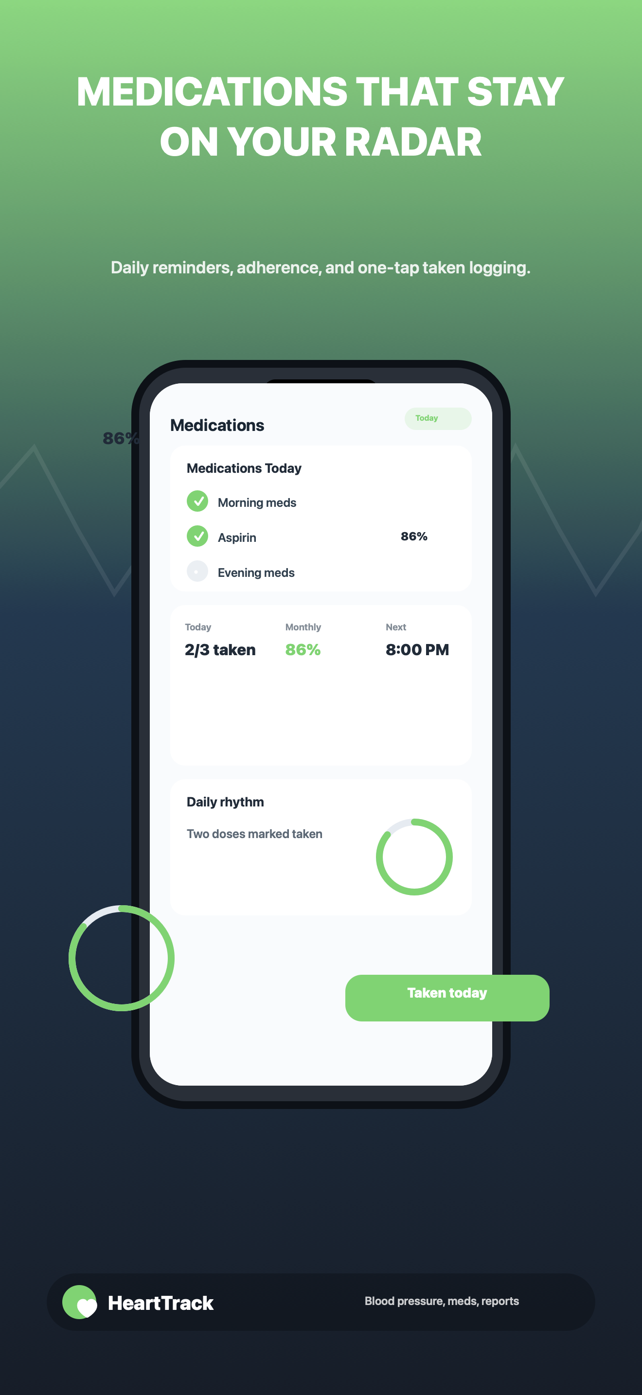 HeartTrack medication reminders