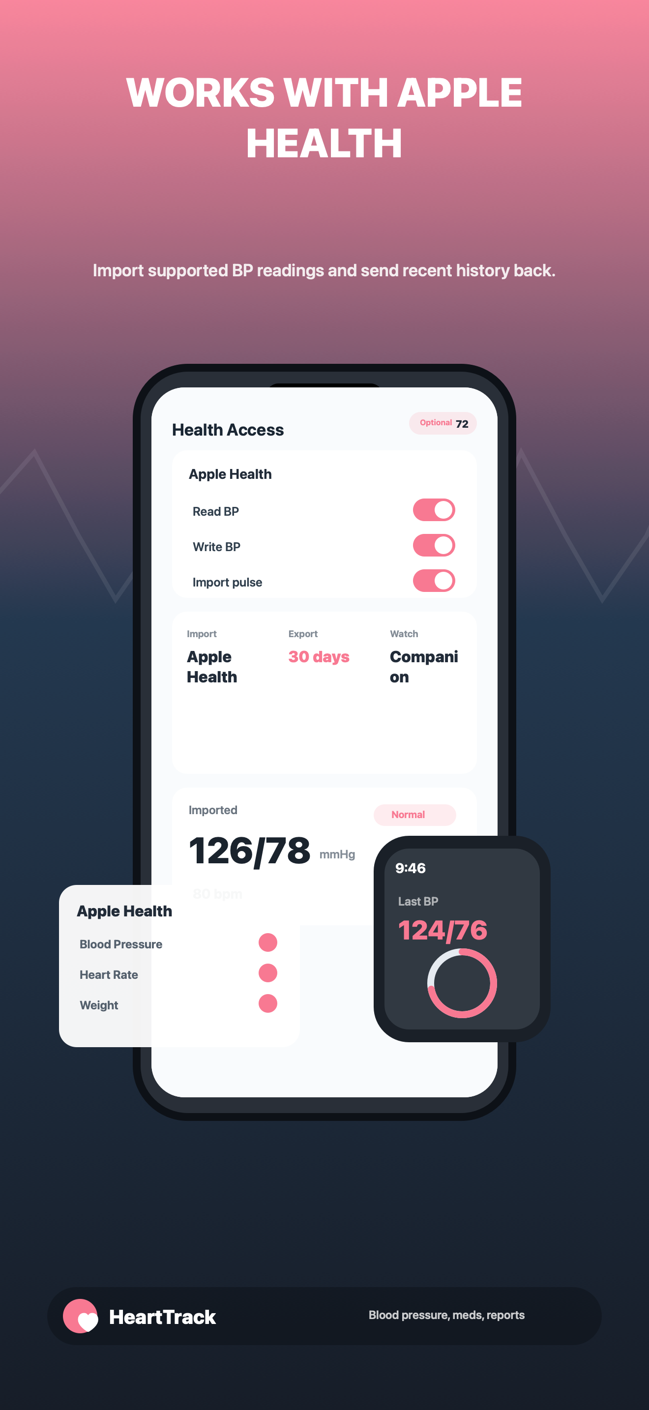 HeartTrack Apple Health support